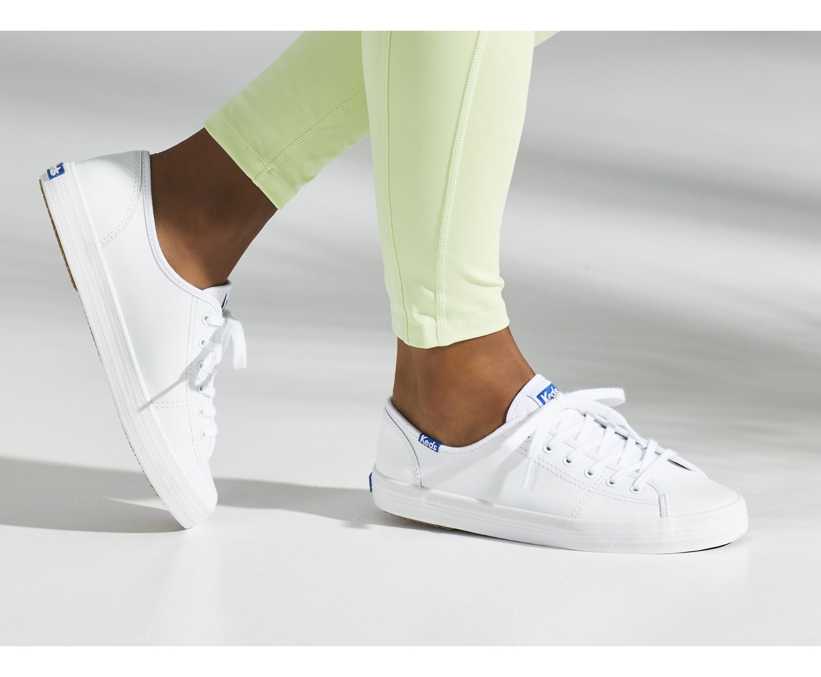Kickstart Leather White/Blue