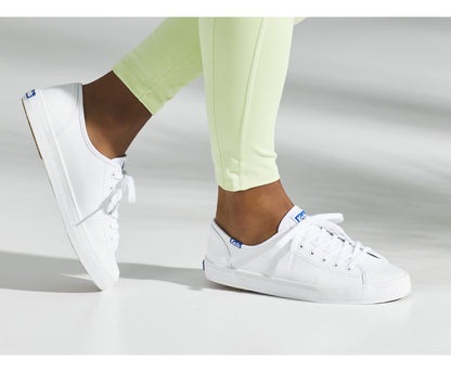 Kickstart Leather White/Blue