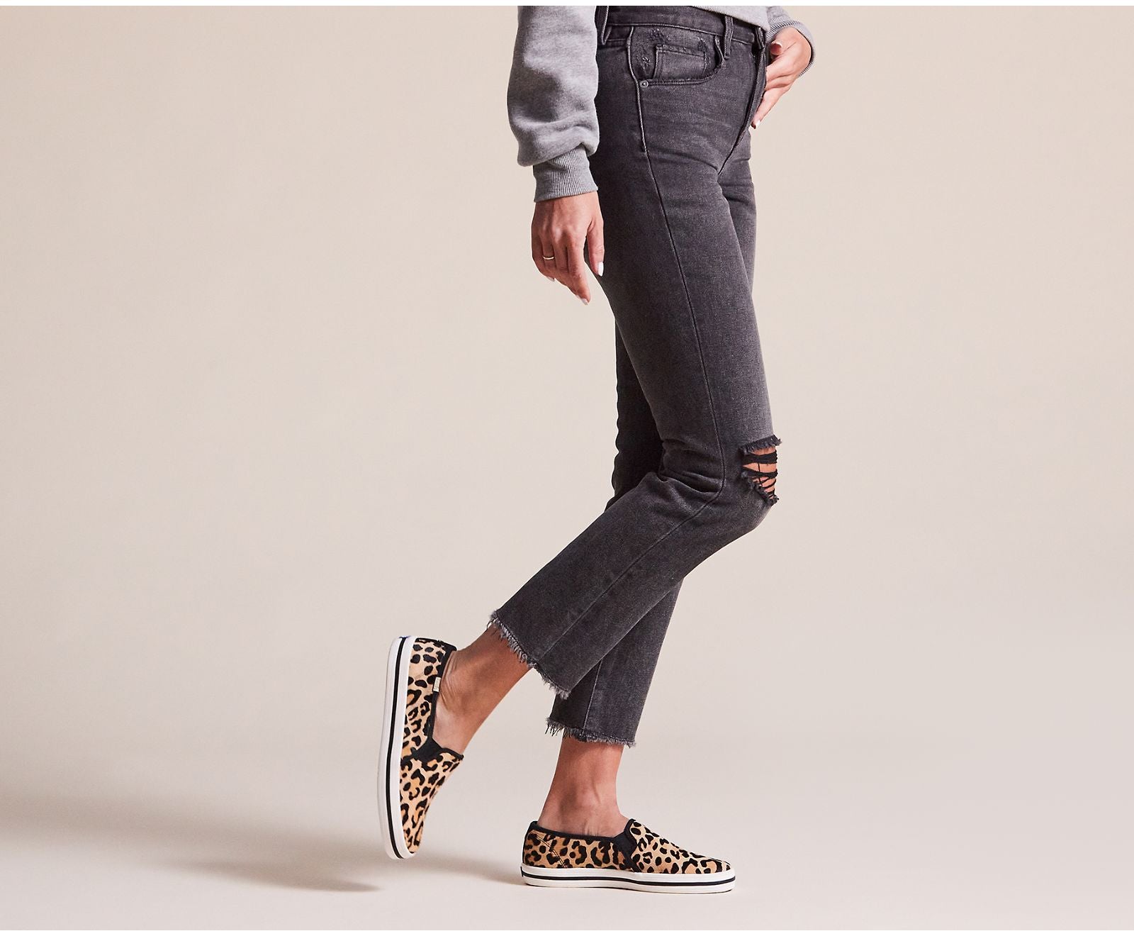 x kate spade new york Calf Hair Slip On Leopard