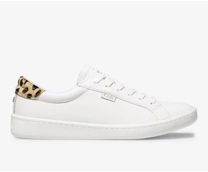 x kate spade new york Ace Leather Calf Hair White Leopard