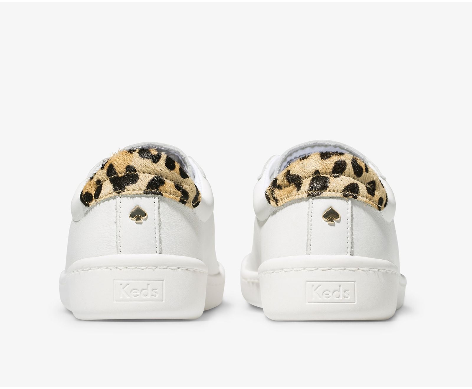 x kate spade new york Ace Leather Calf Hair White Leopard