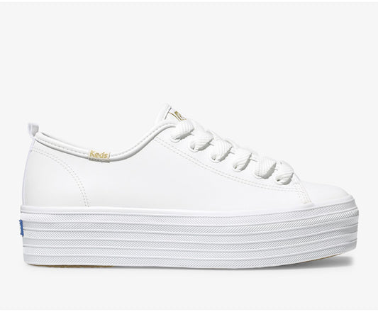 Triple Up Leather White