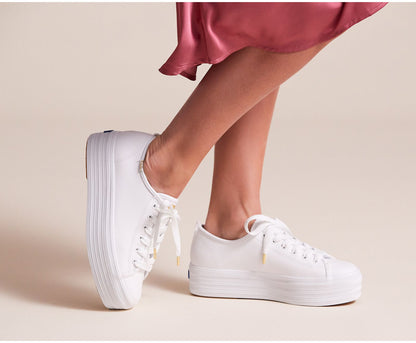 Triple Up Leather White