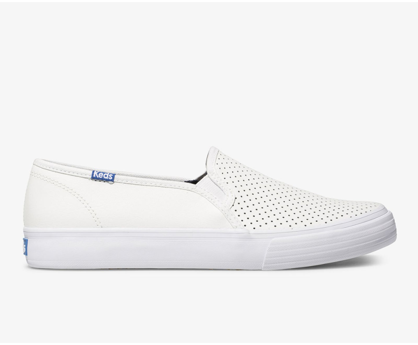 Double Decker Perf Leather White