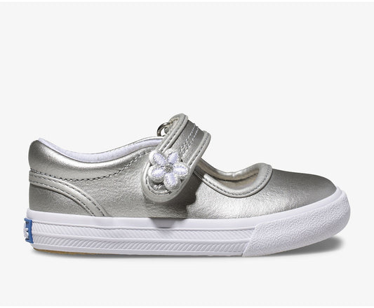 Little Kid's Ella Mary Jane Silver Metallic
