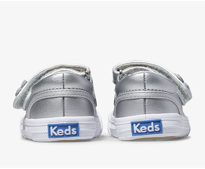 Little Kid's Ella Mary Jane Silver Metallic