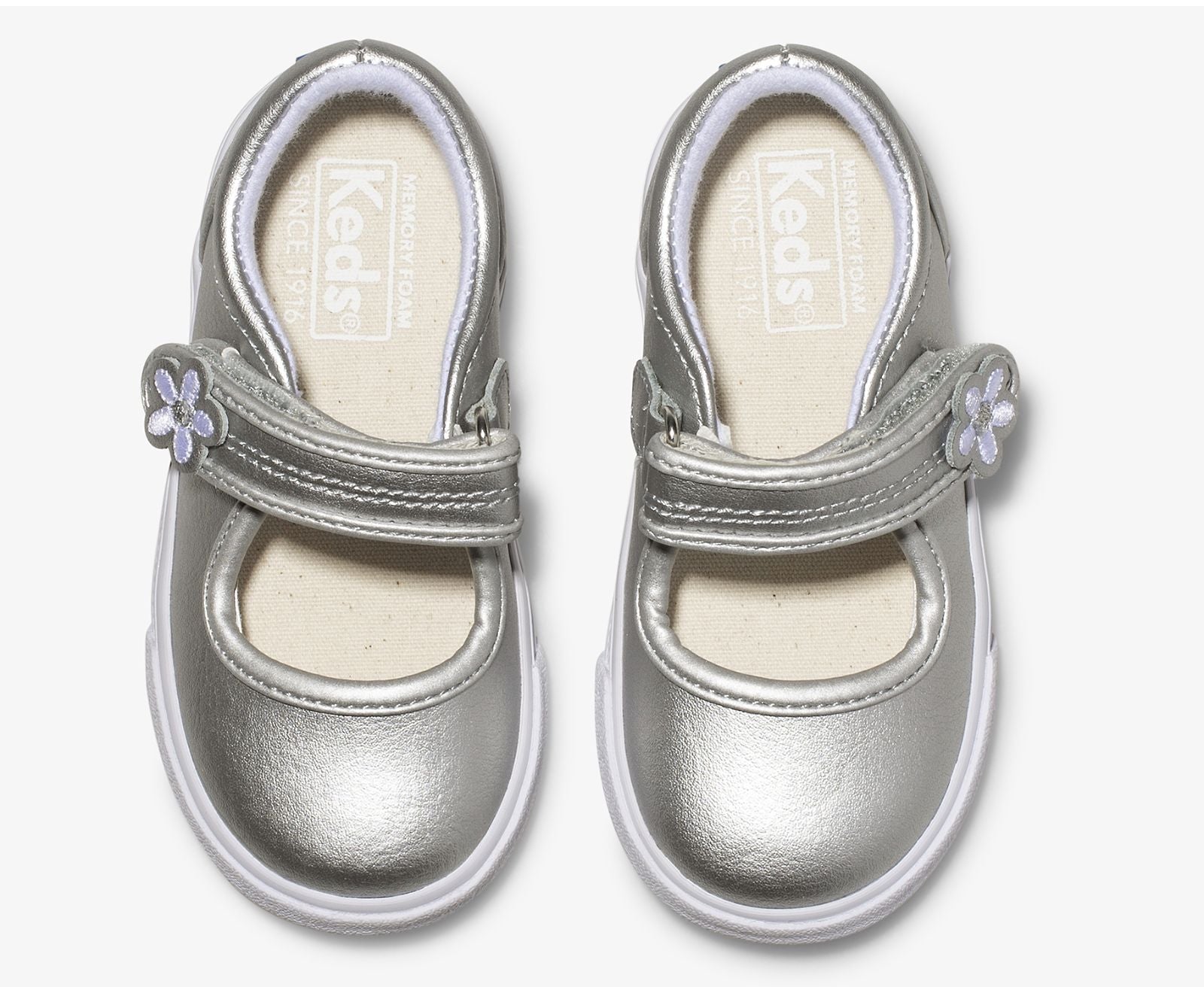 Little Kid's Ella Mary Jane Silver Metallic