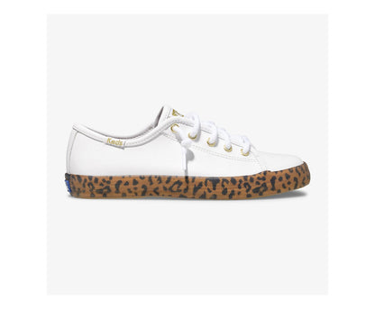 Big Kid's Kickstart Leopard Foxing Sneaker White