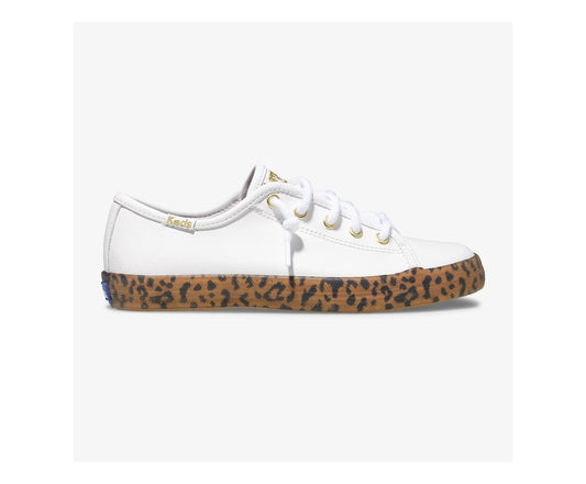 Big Kid's Kickstart Leopard Foxing Sneaker White