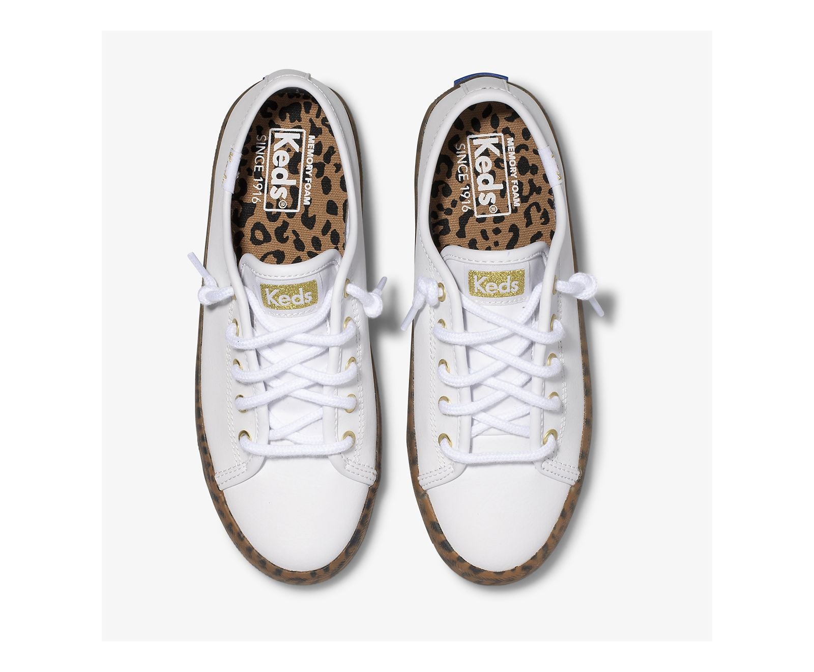 Big Kid's Kickstart Leopard Foxing Sneaker White