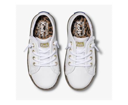 Big Kid's Kickstart Leopard Foxing Sneaker Jr White Leopard