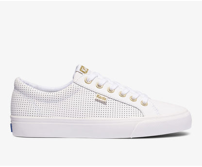 Jump Kick Perf Leather White Gold