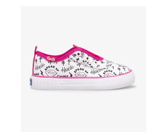Big Kid's Topkick Washable Slip On Jr White/Pink