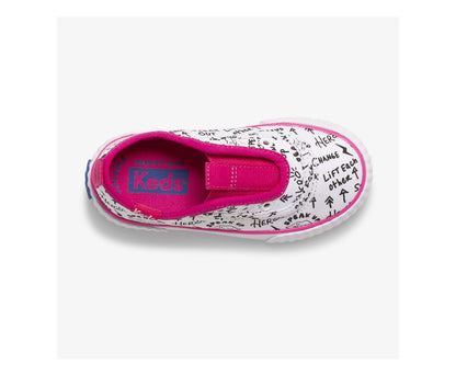 Big Kid's Topkick Washable Slip On Jr White/Pink