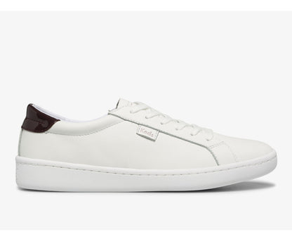 Ace Leather White Burgundy