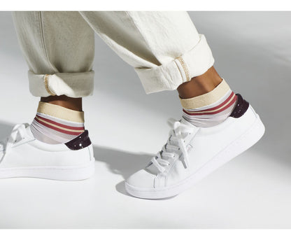 Ace Leather White Burgundy
