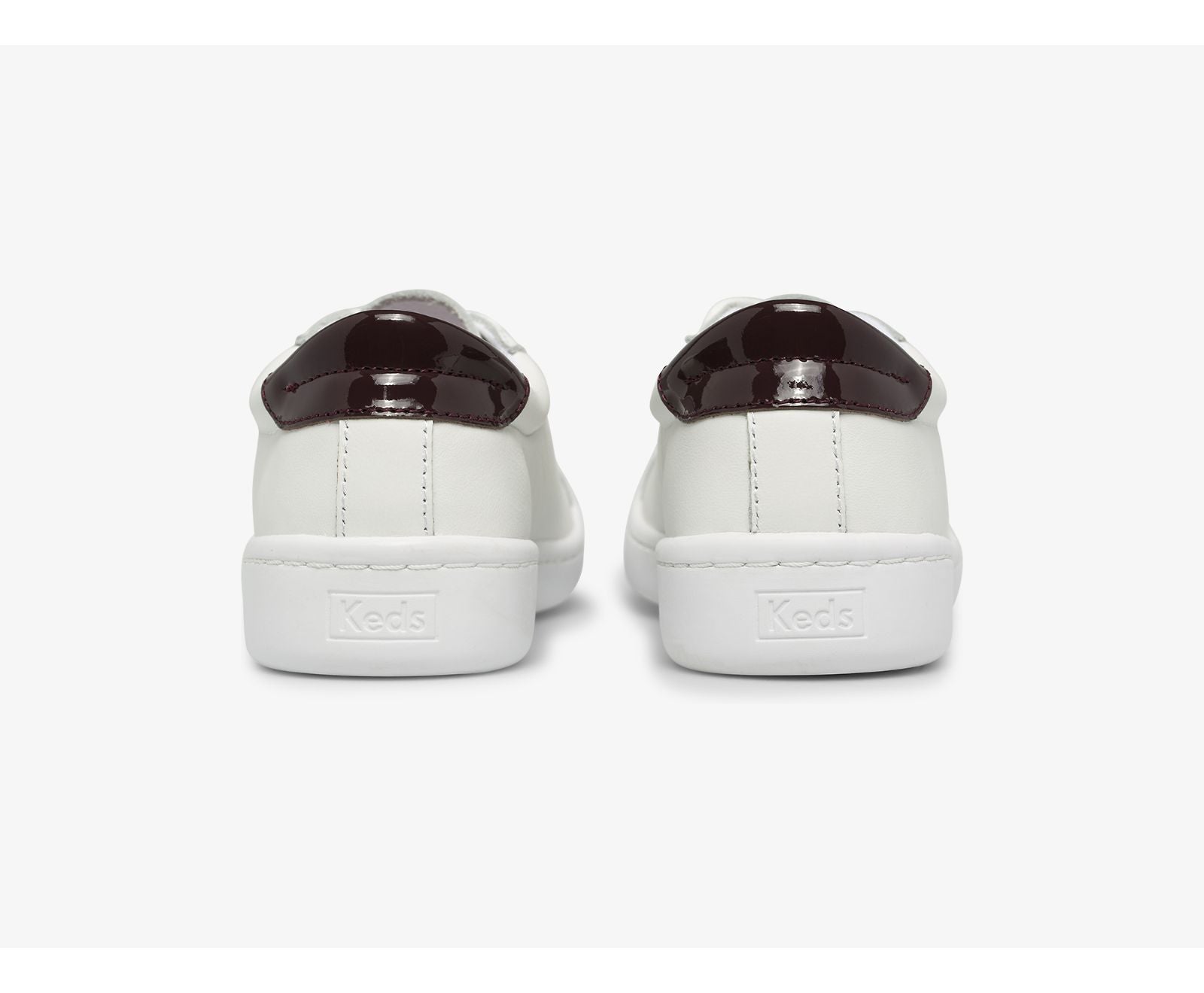 Ace Leather White Burgundy
