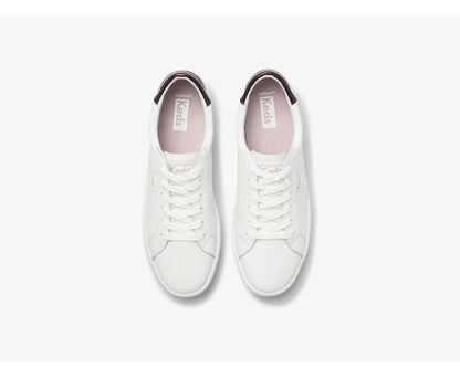 Ace Leather White Burgundy