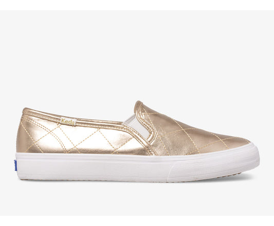 Double Decker Quilted Metallic Gold