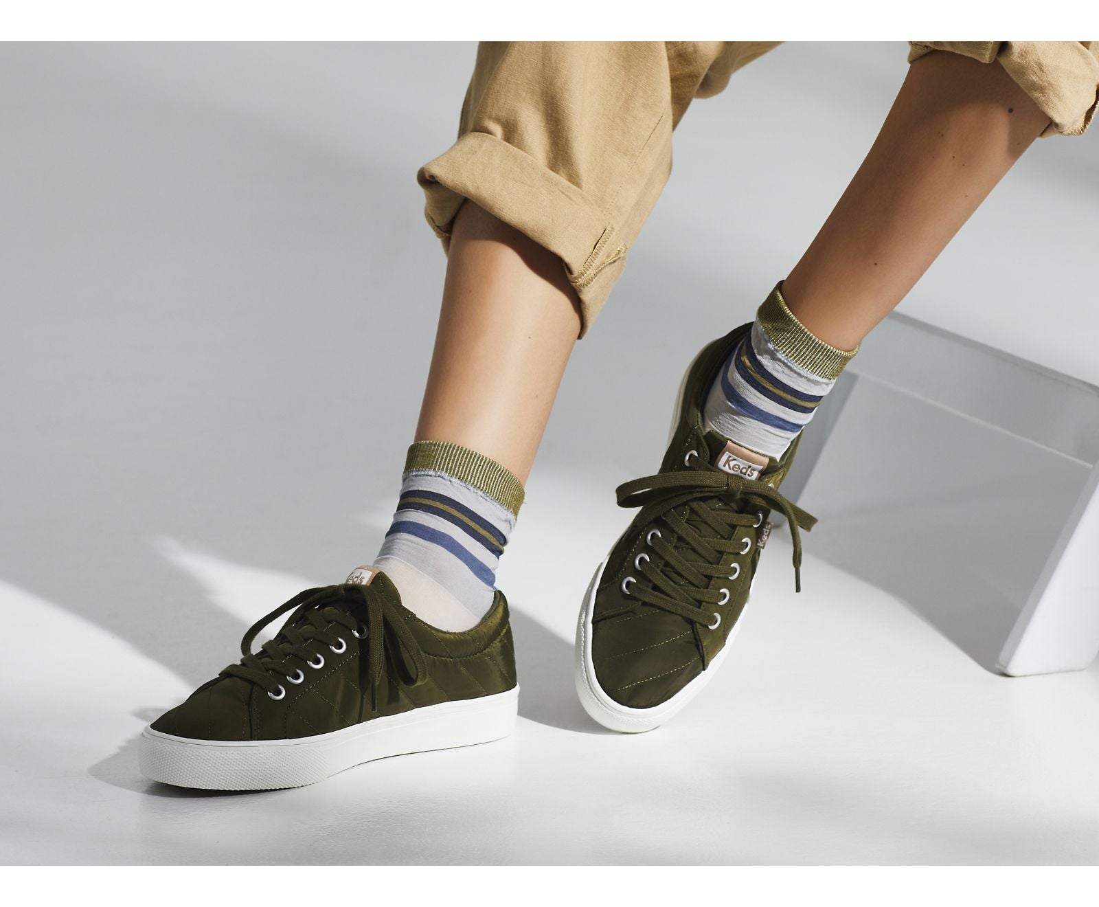 Jump Kick Water Resistant Quilted Puffer Olive
