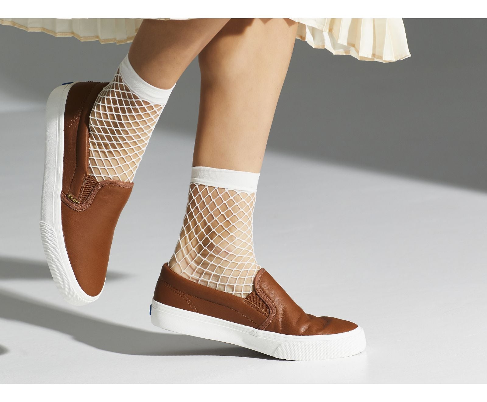 Jump Kick Slip Leather Cognac