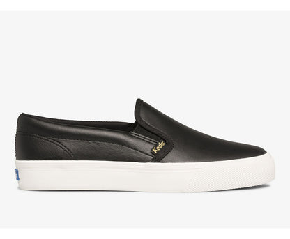 Jump Kick Slip Leather Black