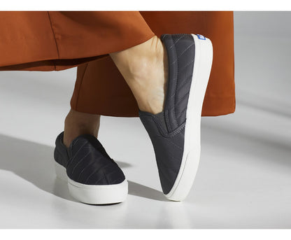 Jump Kick Slip On Water Resistant Quilted Puffer Gray