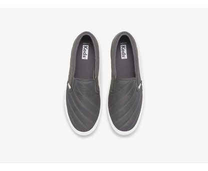 Jump Kick Slip On Water Resistant Quilted Puffer Gray