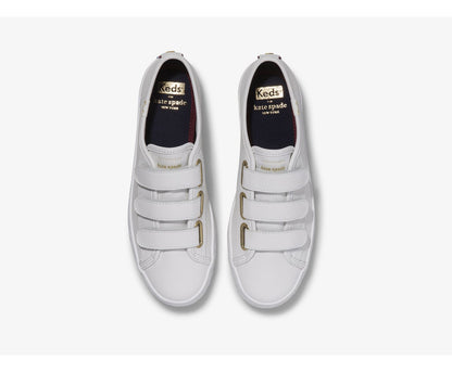 x kate spade new york Tiebreak Leather Logo Foxing White