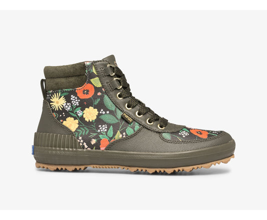 x Rifle Paper Co. Scout Boot Water-Resistant Botanical Canvas Thinsulate™ Olive