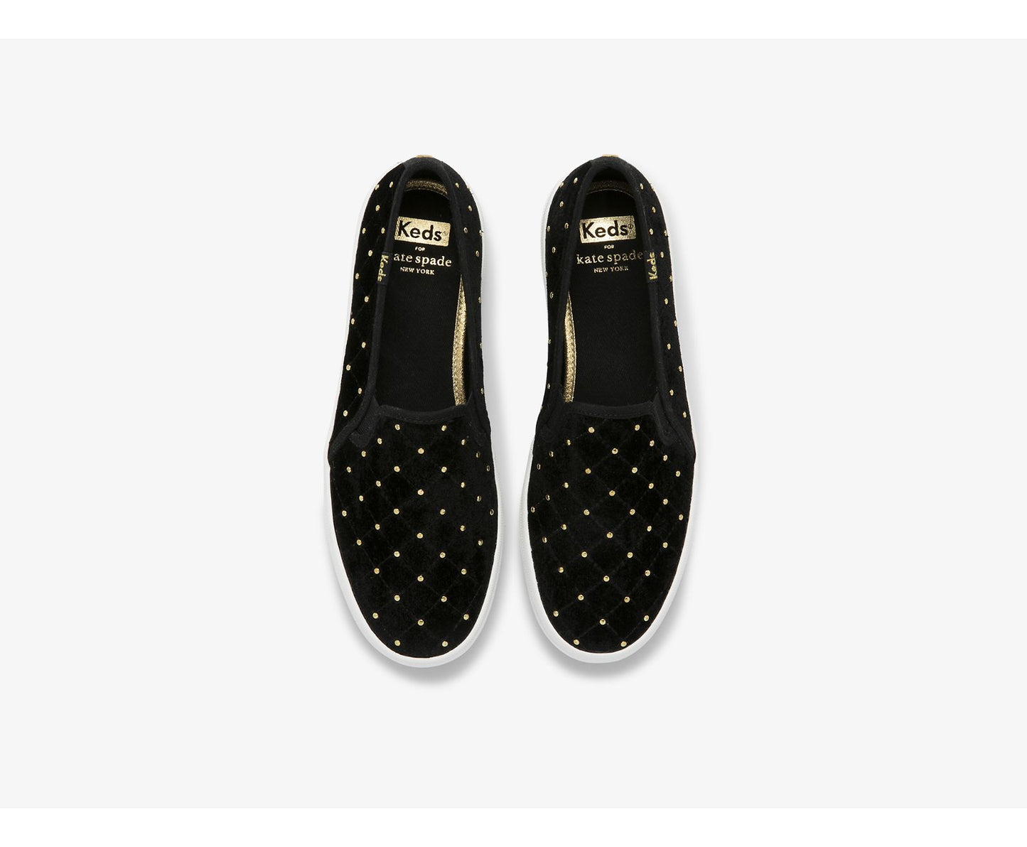 x kate spade new york Double Decker Quilted Velvet Black
