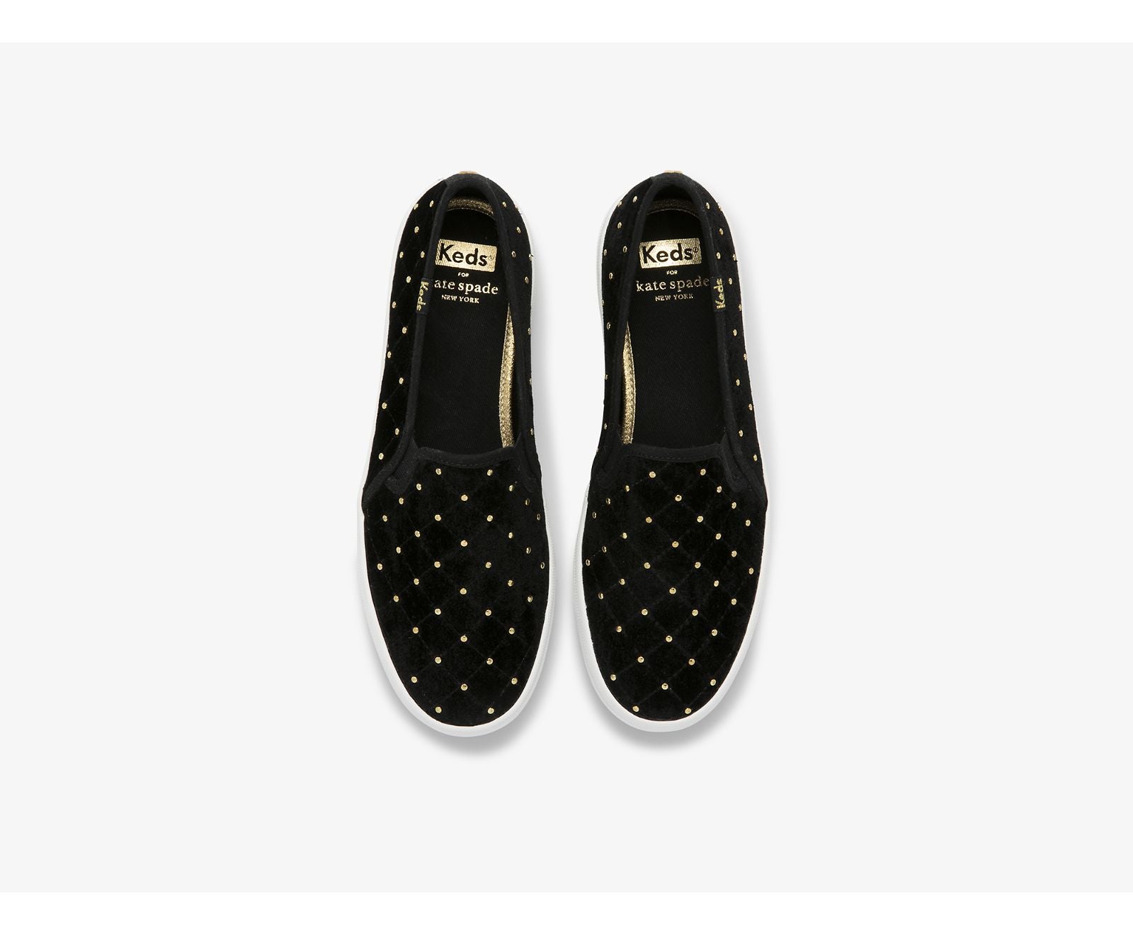 x kate spade new york Double Decker Quilted Velvet Black