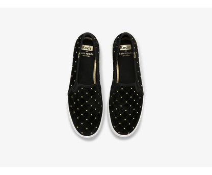 x kate spade new york Double Decker Quilted Velvet Black