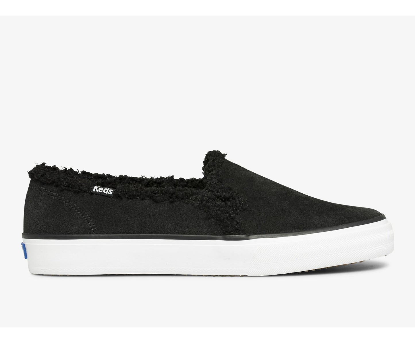 Double Decker Suede Faux Shearling Black