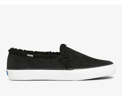 Double Decker Suede Faux Shearling Black