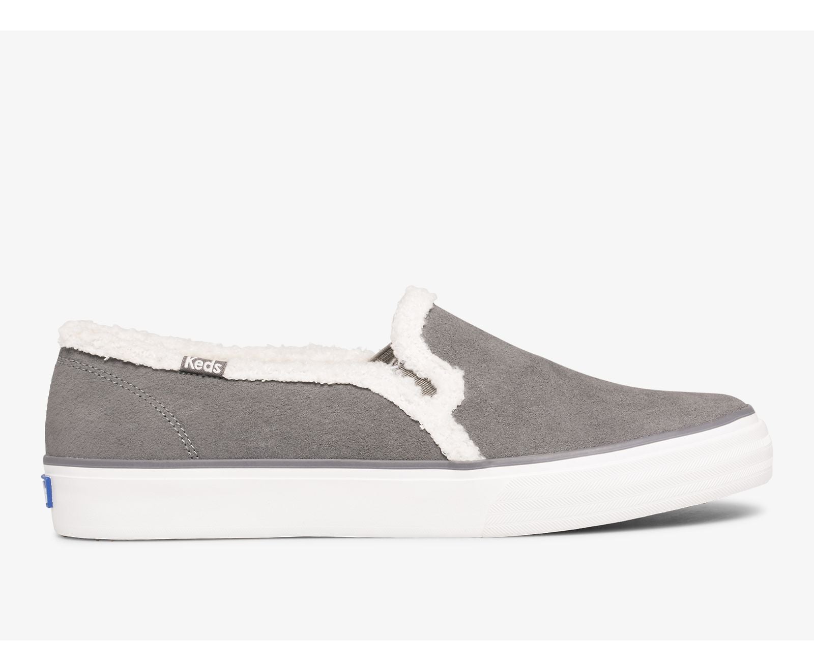 Double Decker Suede Faux Shearling Smoke