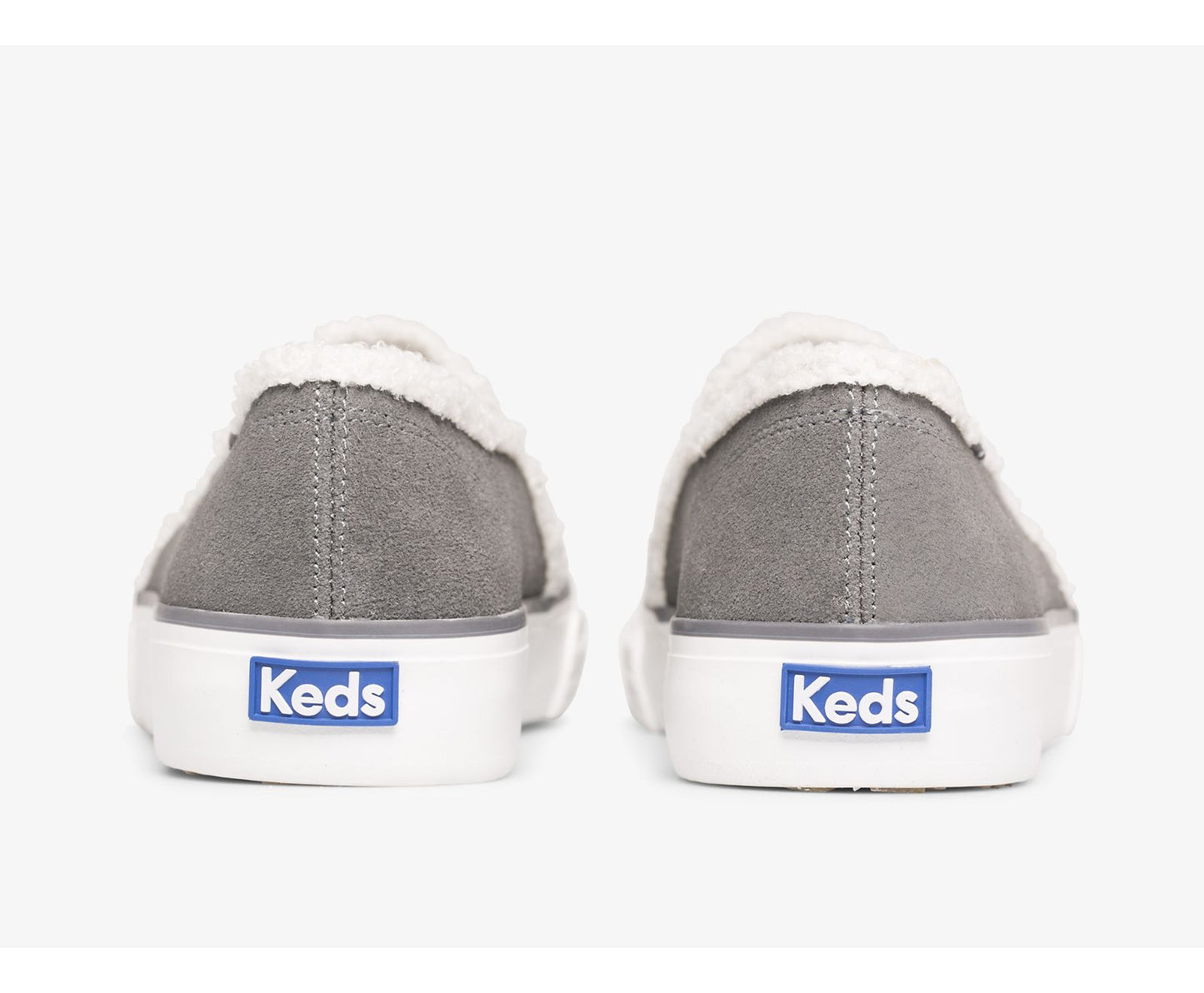 Double Decker Suede Faux Shearling Smoke