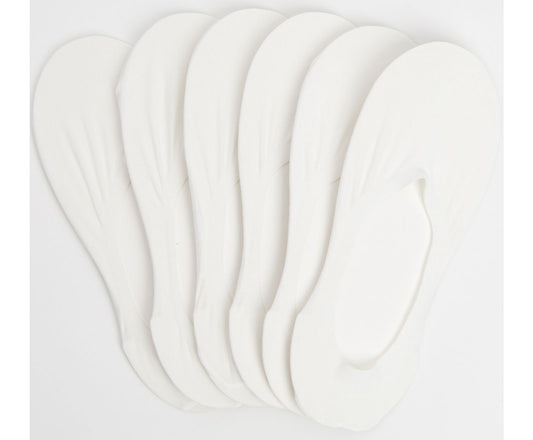 6PK Sneaker Liner White