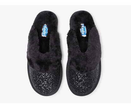 Mule Slipper Glitter Black