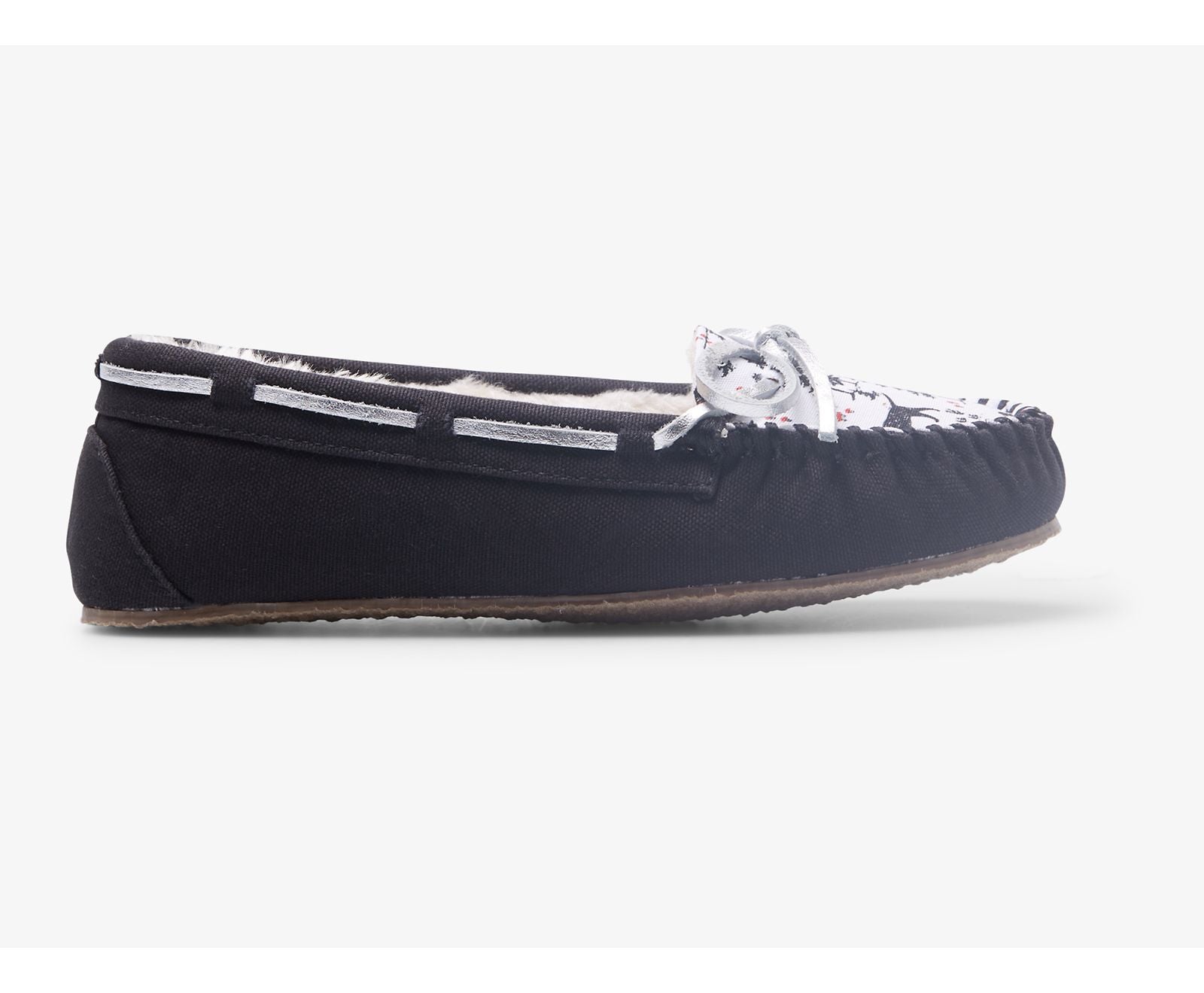 Moccasin Slipper Black Dog Multi