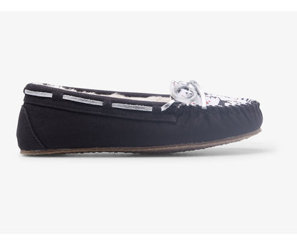 Moccasin Slipper Black Dog Multi