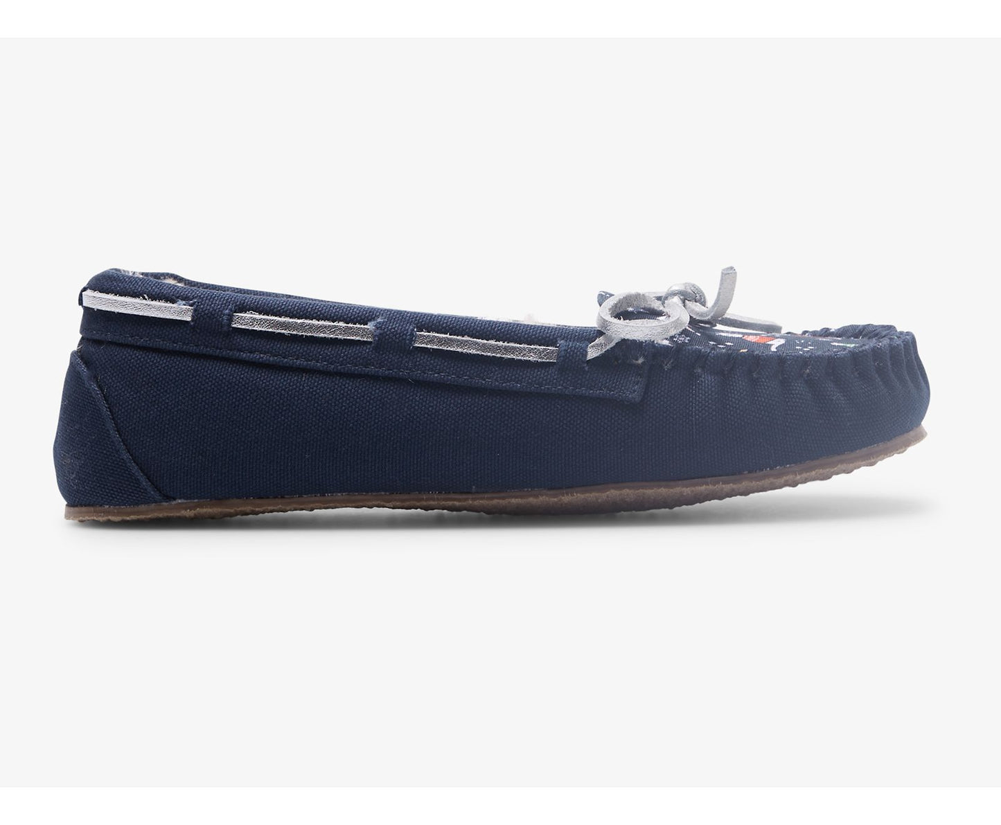 Moccasin Slipper Navy Cat Multi