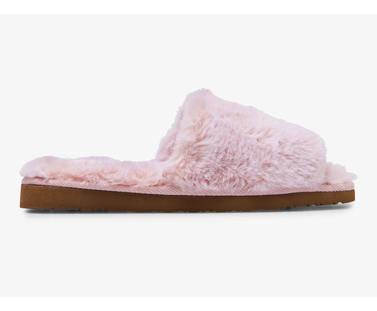Fuzzy Slide Slipper Blush