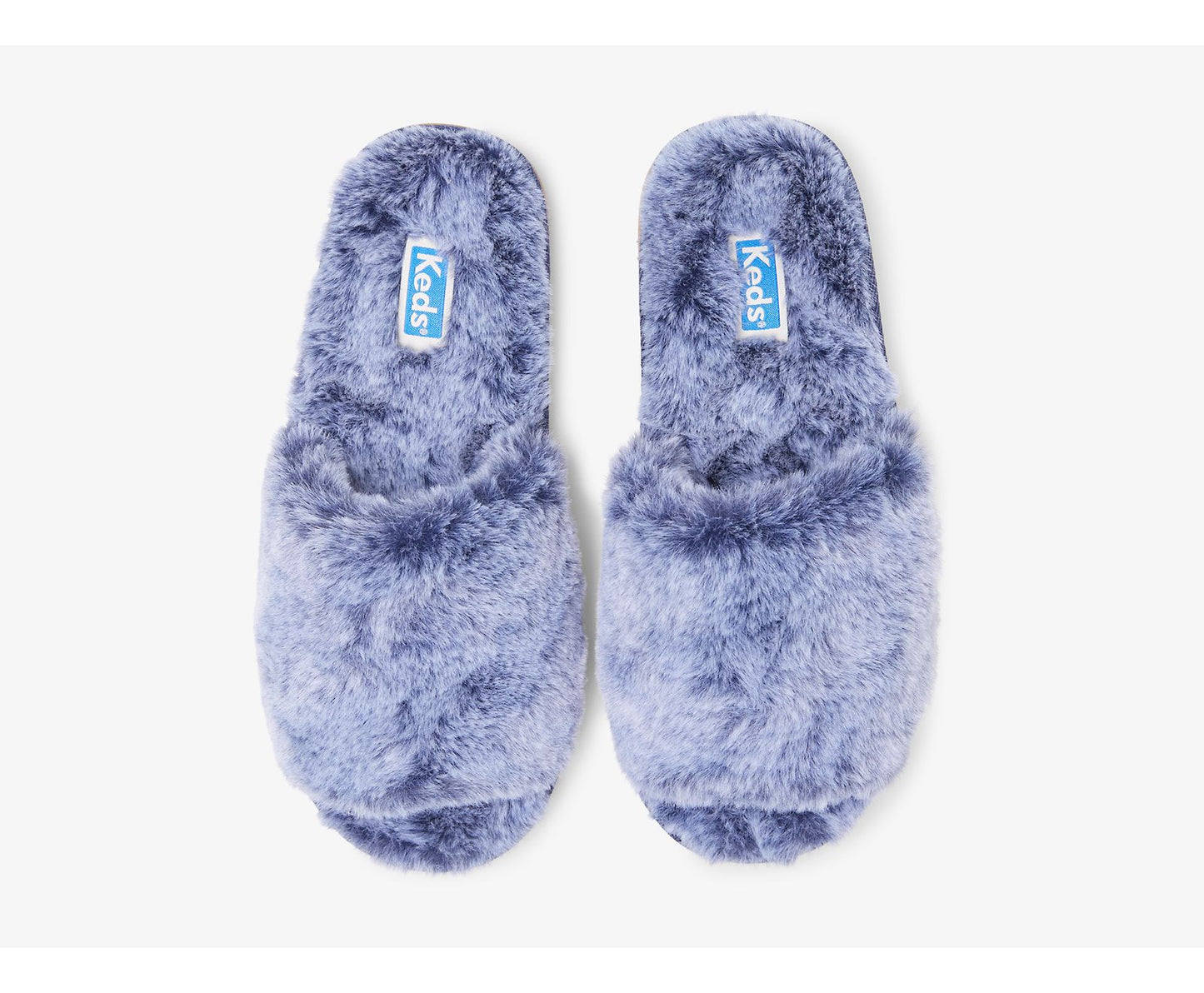 Fuzzy Slide Slipper Blue