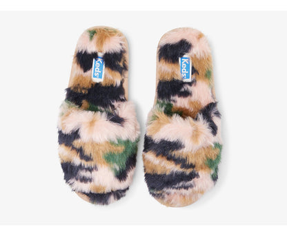 Fuzzy Slide Slipper Green Camo