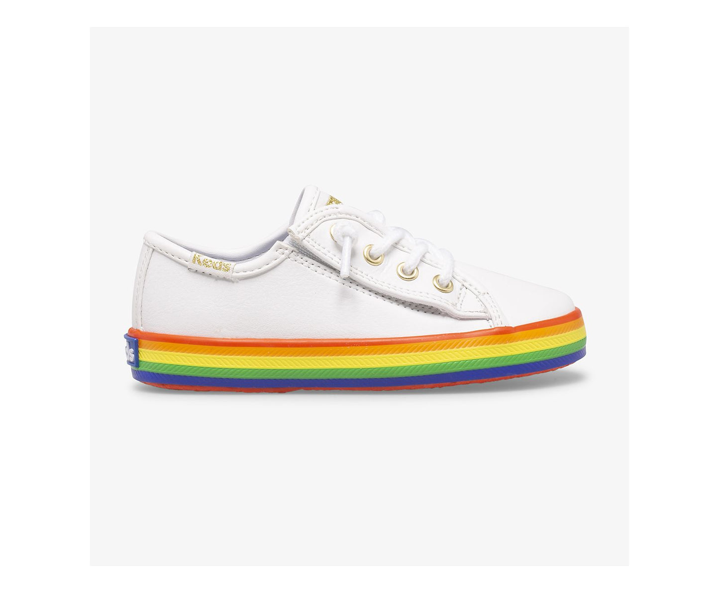 Big Kid's Kickstart Leather Jr Rainbow White/Rainbow