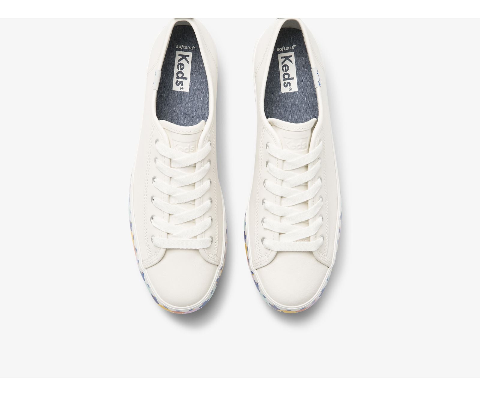 Triple Up Leather Rainbow People White Multi