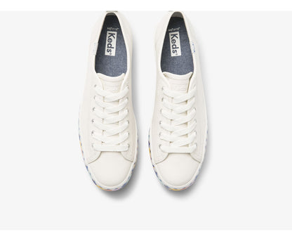 Triple Up Leather Rainbow People White Multi