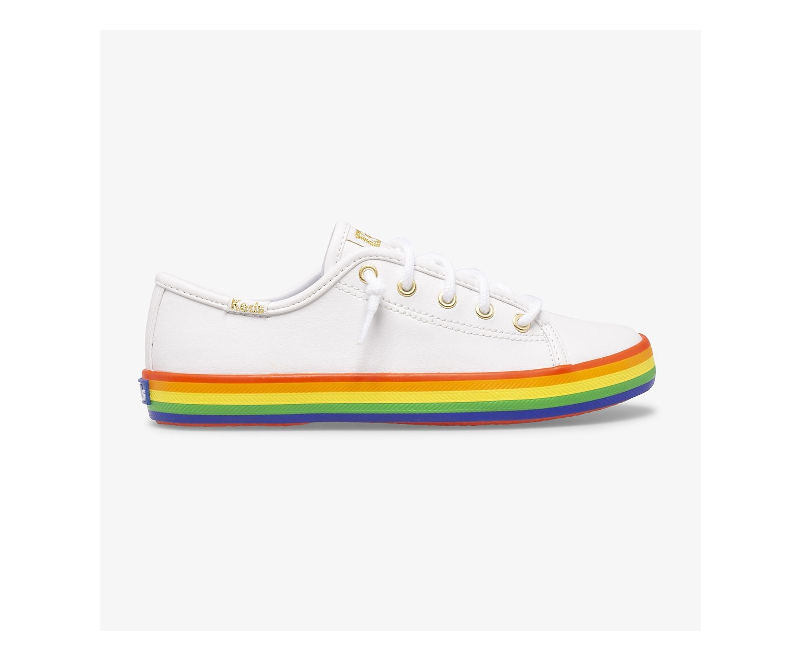 Big Kid's Kickstart Leather Rainbow White/Rainbow