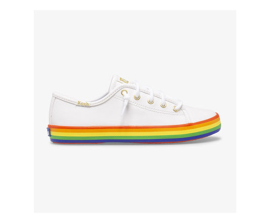 Big Kid's Kickstart Leather Rainbow White/Rainbow